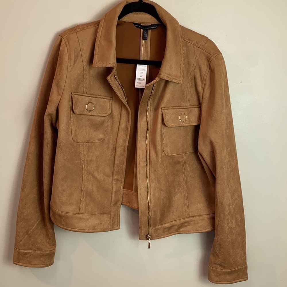 White House Black Market Cropped Faux Suede Jacket NEW! - Picture 5 of 10